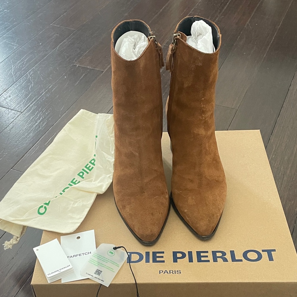 Chic Brown Ankle Boots by Claudie Pierlot size 37